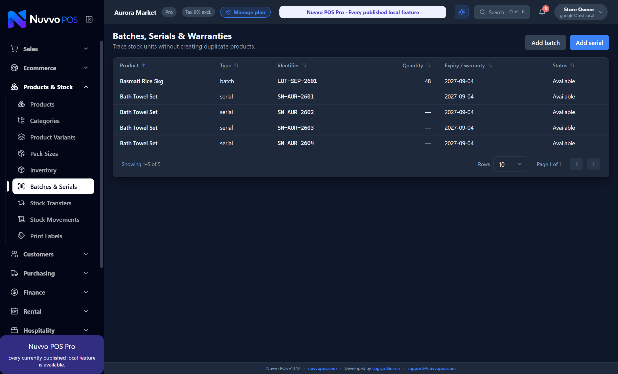 Nuvvo Omni Inventory Traceability and Supply Chain Management